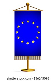 Flag of the EU, isolated on white background
