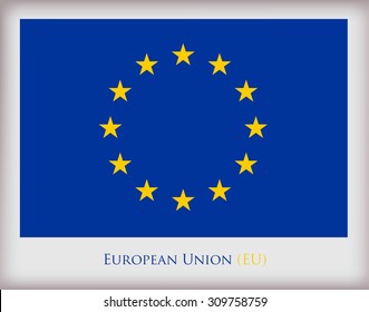 Flag of EU.European Union vector illustration.