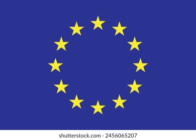 Flag of Europe. The blue flag of the European Union with twelve stars.