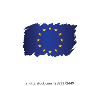 Flag of Europe, brush stroke background, Modern Brush Stroke EU Flag