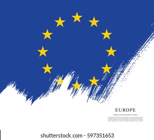 Flag of Europe, brush stroke background