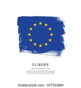 Flag of Europe, brush stroke background