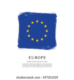 Flag of Europe, brush stroke background