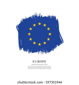 Flag of Europe, brush stroke background
