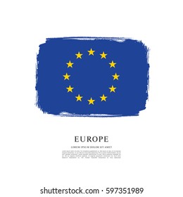 Flag of Europe, brush stroke background