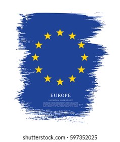 Flag of Europe, brush stroke background