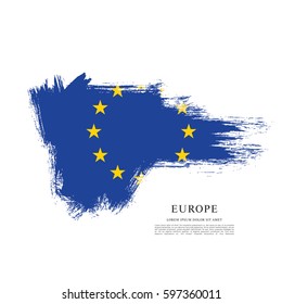 Flag of Europe, brush stroke background