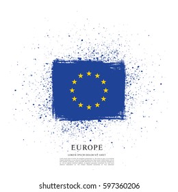 Flag of Europe, brush stroke background