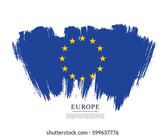 Flag of Europe, brush stroke background