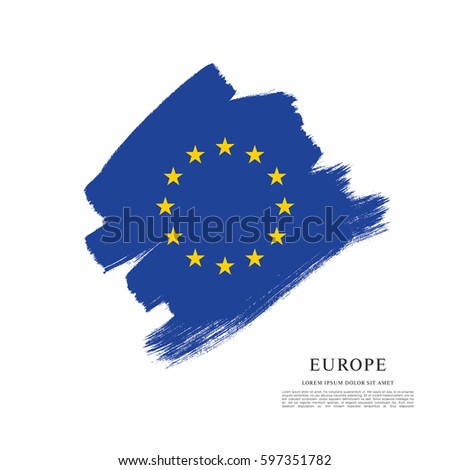 Flag of Europe, brush stroke background