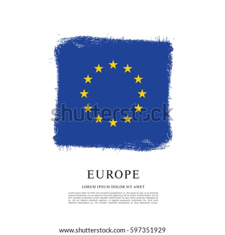 Flag of Europe, brush stroke background