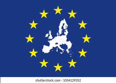 Flag of Europe with division of country, European Union – stock vector