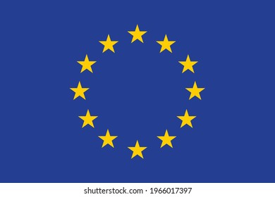 Flag of Europe and the EU vector. Field of blue with 12 stars in a circle pattern.