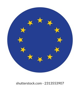 Flag of Europe. European Union. EU flag in design shape 