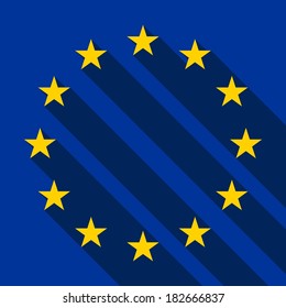 Flag of Europe (flag of European Union), vector