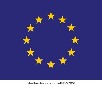 Flag of Europe, European Union.Vector illustrator