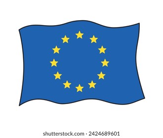 Flag of Europe isolated vector illustration