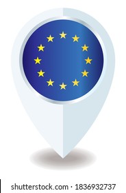 Flag of Europe, location icon for Multipurpose, European Union.