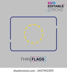 The flag of Europe. Thin Flag icon. Editable Stroke European Union Flag