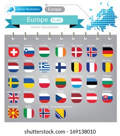 Flag of Europe. vector Illustration.