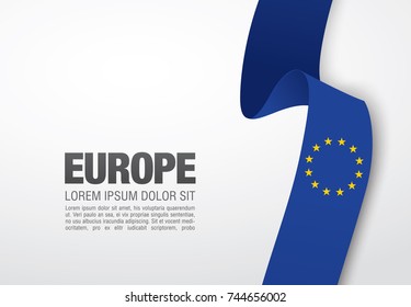 Flag of Europe, vector illustration, card layout design