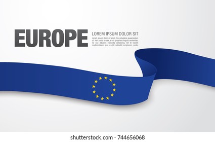 Flag of Europe, vector illustration, card layout design