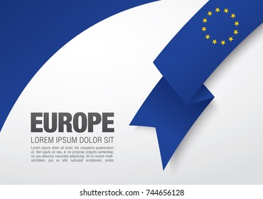 Flag of Europe, vector illustration, card layout design
