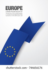 Flag of Europe, vector illustration, card layout design
