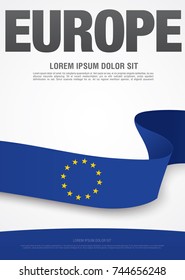 Flag of Europe, vector illustration, card layout design