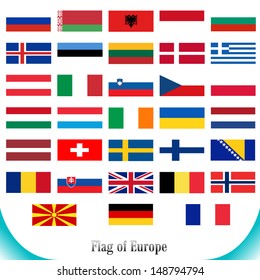 Flag of Europe vector set