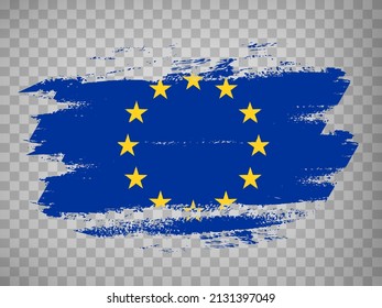 Flag European Union, brush stroke background.  Flag of European Unionon transparent background your web site design, app, UI.  EPS10.