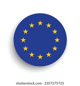 Flag of the European Union. Circle icon flag. Button flag icon. Standard color. 3d illustration. Computer illustration. Digital illustration. Vector illustration.