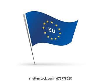 Flag of European Union with EU label