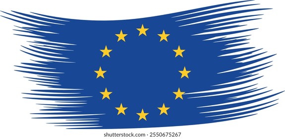 Flag of European Union. EU national symbol in official colors. Template icon. Abstract vector background.