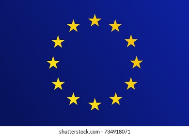 Flag of European Union (EU) with transition color - vector graphic