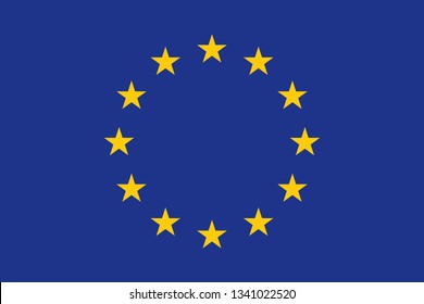 Flag of European Union. Flag of EU. United Europe. Official colors and proportions. Vector illustration.