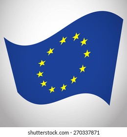 Flag of European Union EU. Vector Icon Illustration Europe Flag For Your Business Presentations