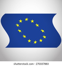 Flag of European Union EU. Vector Icon Illustration Europe Flag For Your Business Presentations