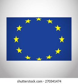 Flag of European Union EU. Vector Icon Illustration Europe Flag For Your Business Presentations