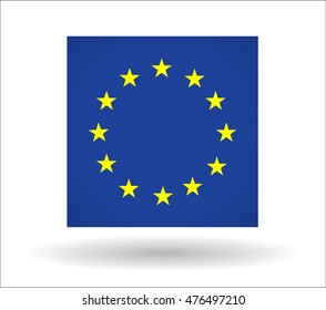 Flag of European Union EU. Vector Icon Illustration For Your Business Presentations 