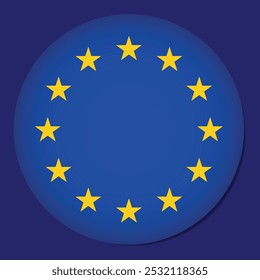 Bandeira da União Europeia com doze estrelas douradas e fundo azul