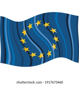 Flag of European Union. Gradient paint vertical lines
