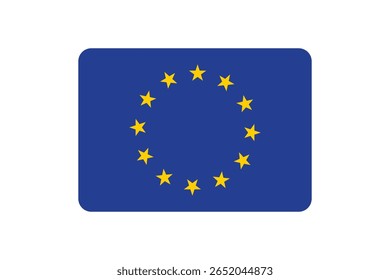 Bandeira da União Europeia. Ícone Sinalizador. Um sinalizador retangular. Cor padrão. Tamanho padrão. Ilustração do computador. Ilustração digital. Ilustração vetorial.