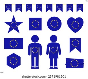 Flag of the European Union. Isolated Flag of the European Union on white background