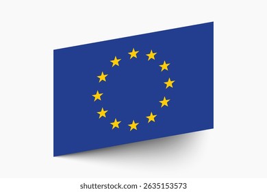 Flag of European Union. European Union flag official colors tilted icon digital vector illustration design.