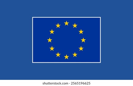 Flag of the European Union on blue background