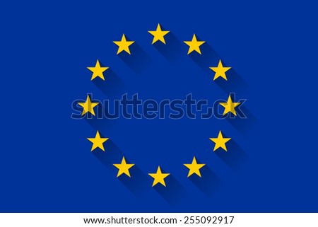 Flag of European union with shadows