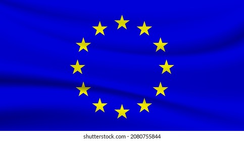 Flag of European Union silk - Vector