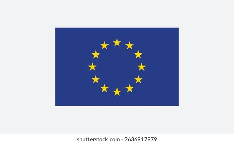 Flag of the European Union.  Vector artwork of the EU sign.  The European Union's official flag