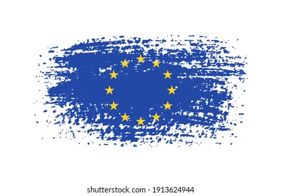 Flag of Europen Union in grunge style.
